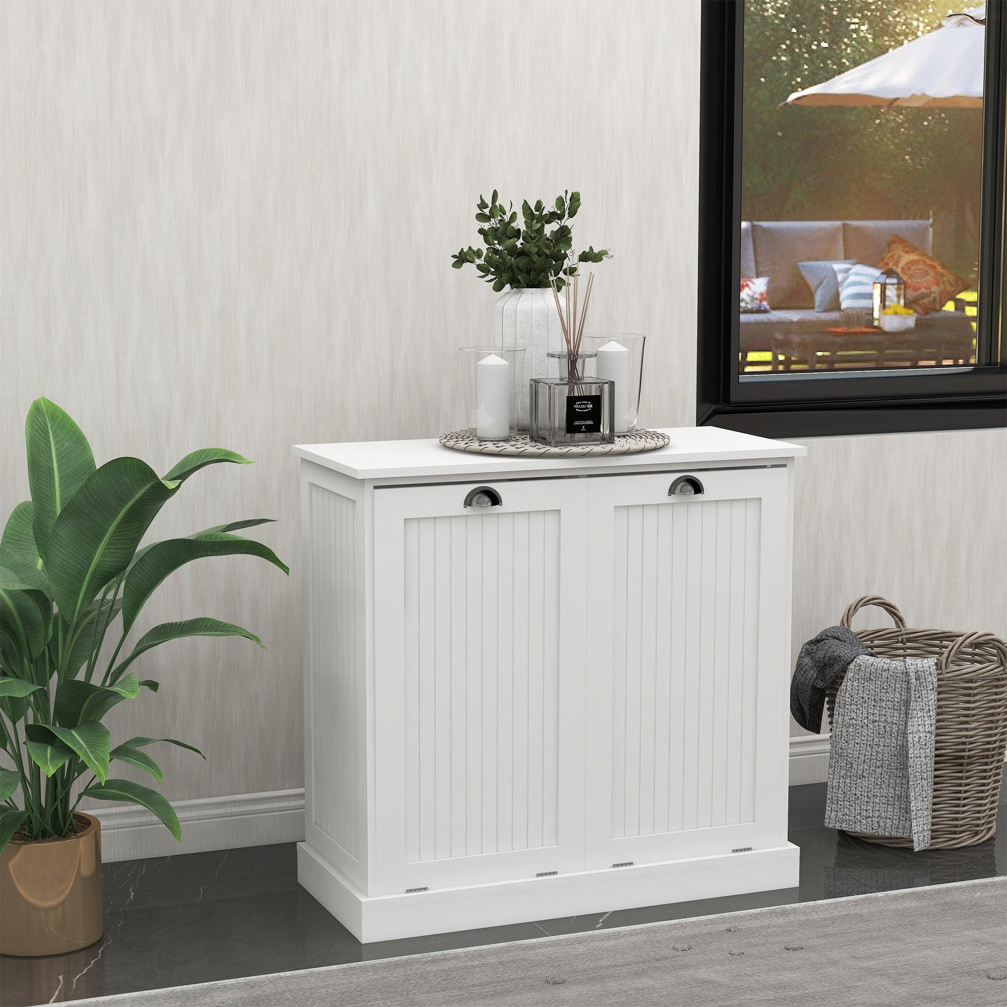 Two-Compartment Tilt-Out Laundry Sorter Cabinet