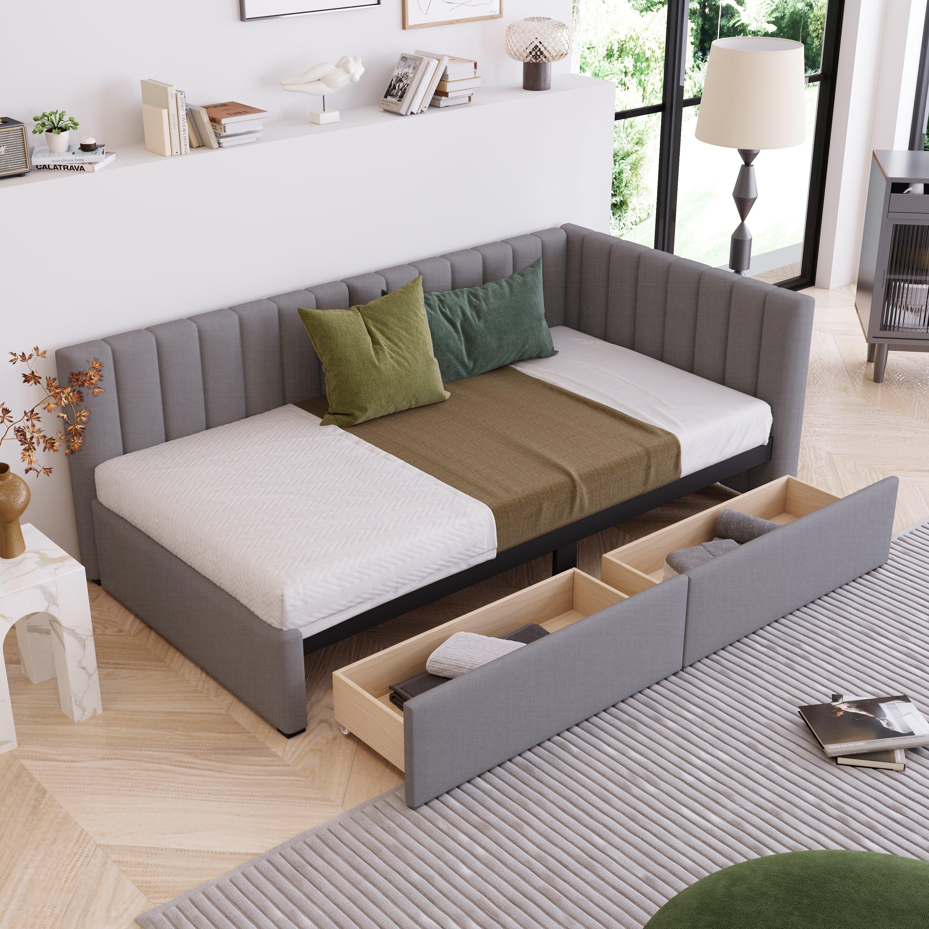 Daybed with 2 Storage Drawers Twin Size