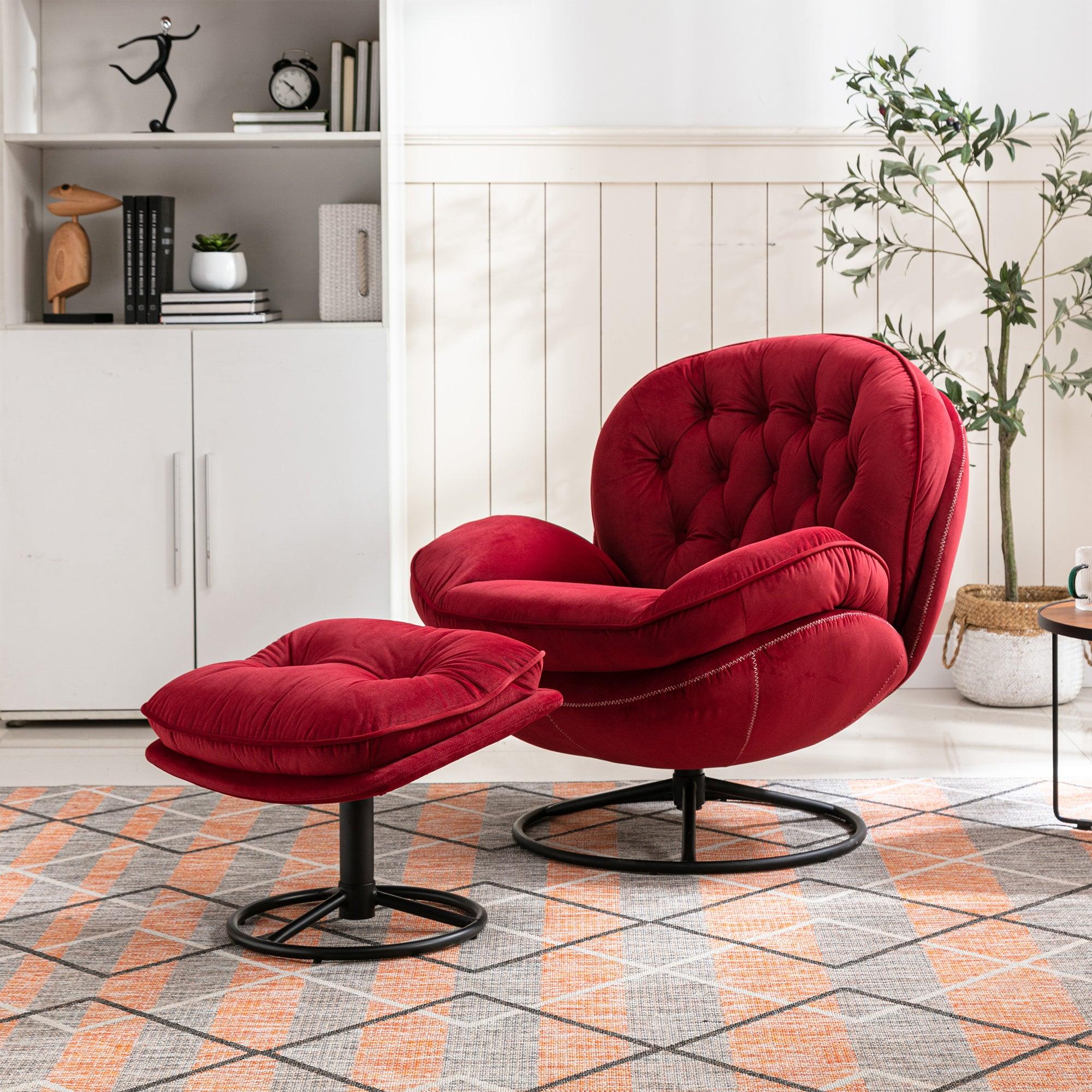 Accent Chair TV Chair Living Room Chair with Ottoman