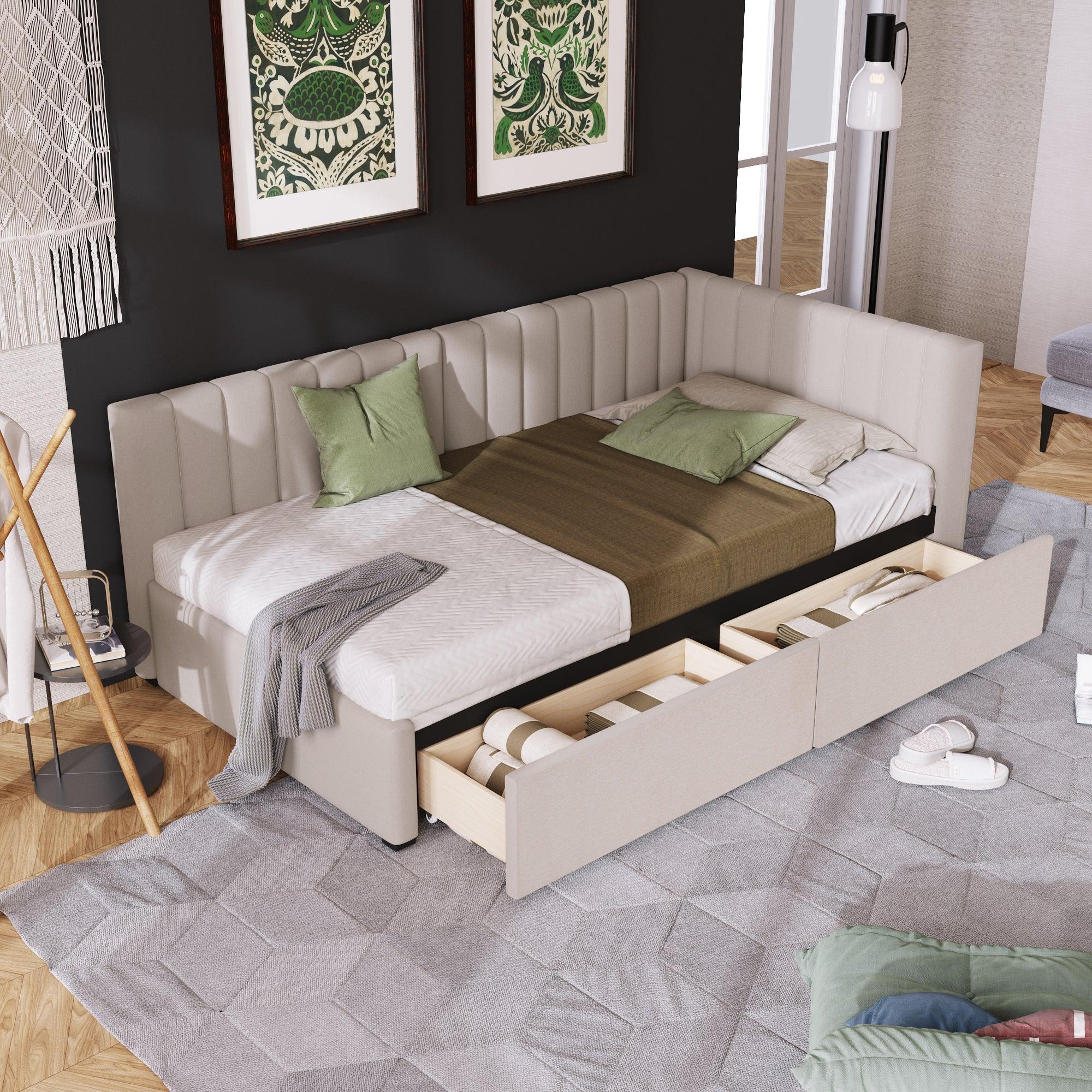 Daybed with 2 Storage Drawers Twin Size
