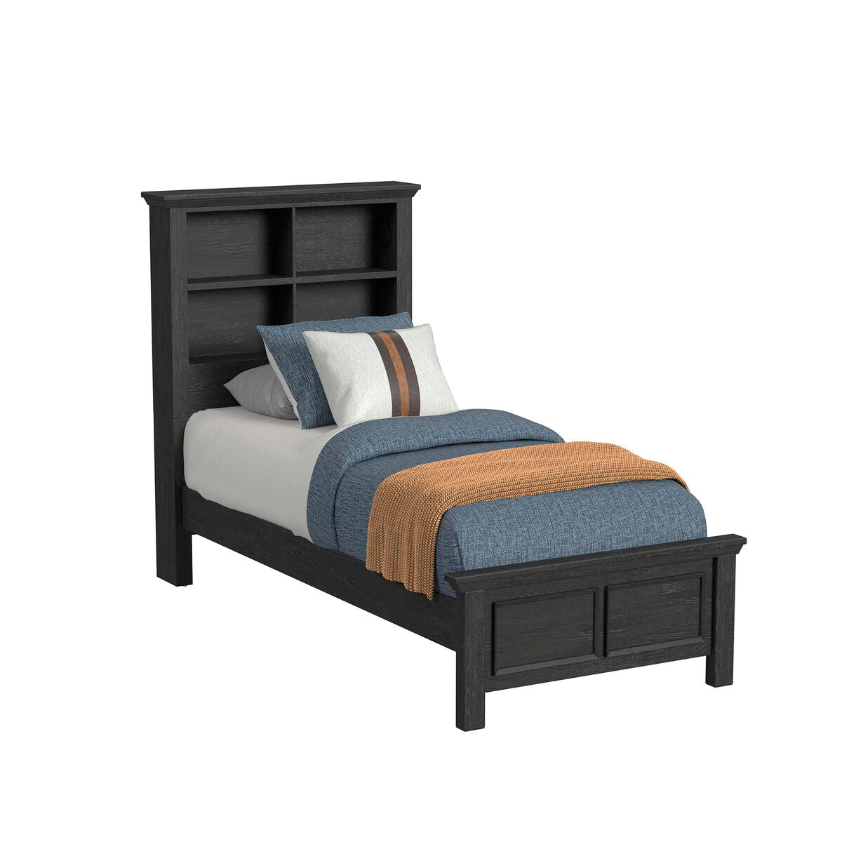 Hampton Kids Twin Bookcase Bed in Charcoal