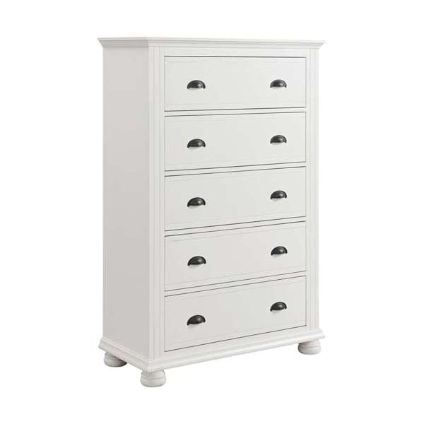 Kona 5-Drawer Chest (White)