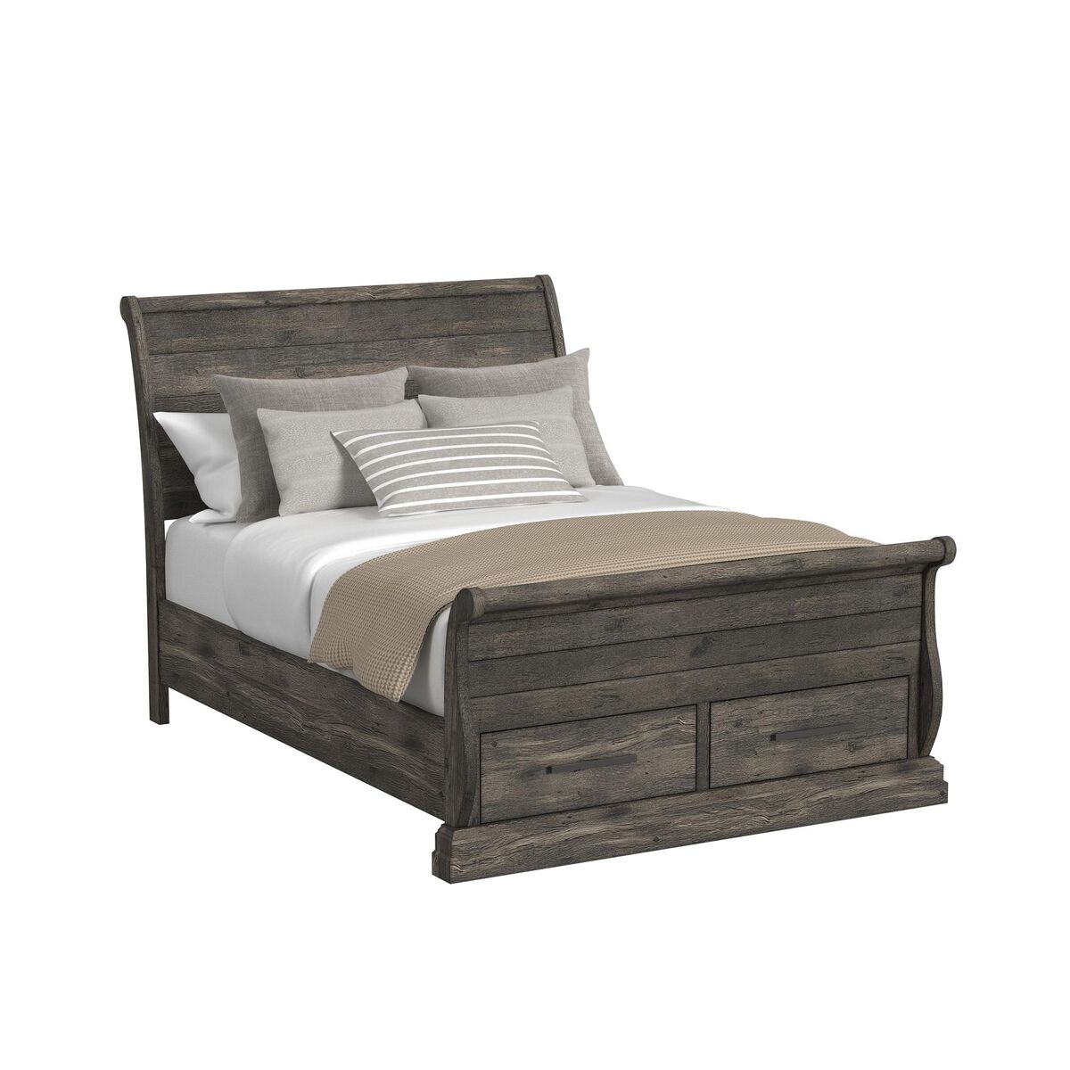 PARK RIDGE FULL SLEIGH STORAGE BED IN CHARCOAL