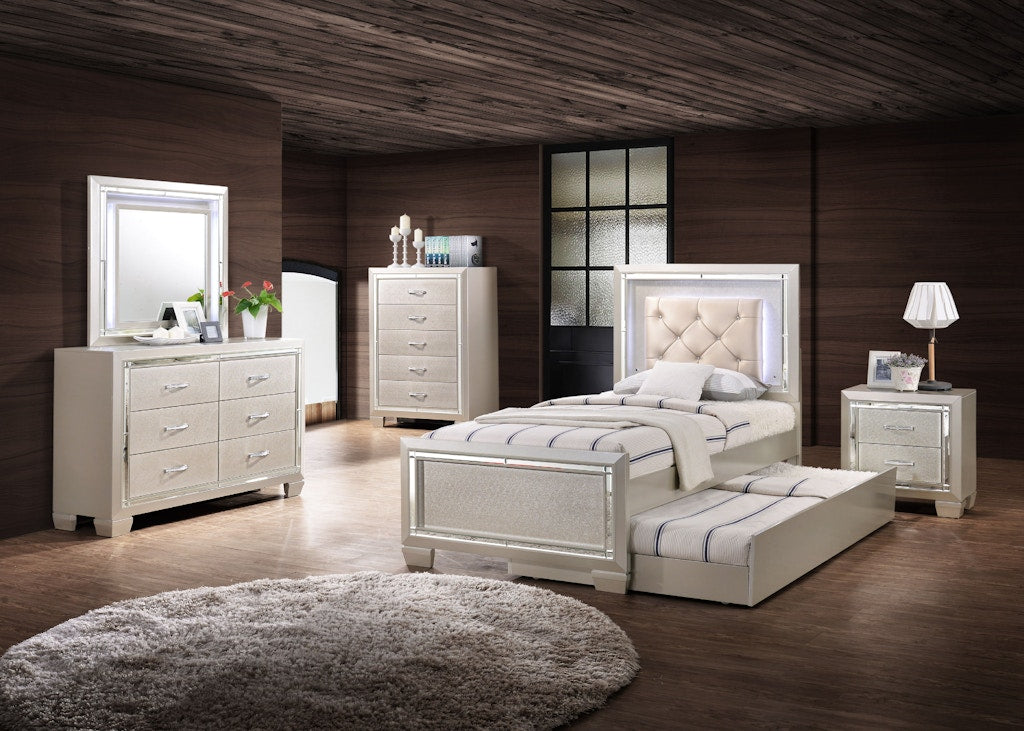 Elements Platinum Twin 5-Piece Trundle Bedroom