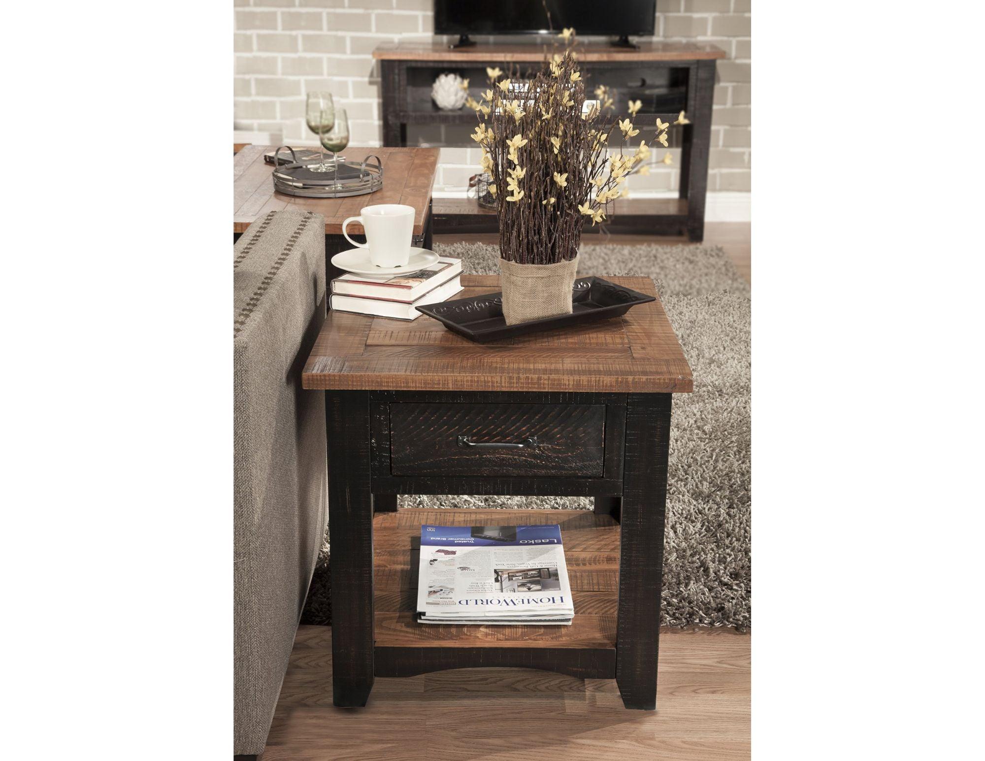 Black and Honey Accent Tables