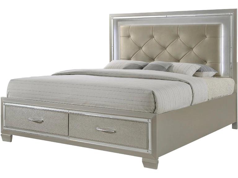 ELEMENTS Platinum Storage Bedroom Set - Castle Furniture